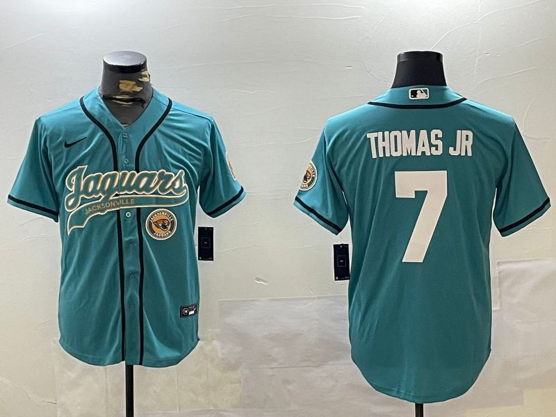 Men Jacksonville Jaguars 7 Thomas jr Green Joint Name 2024 Nike Limited NFL Jersey style 3